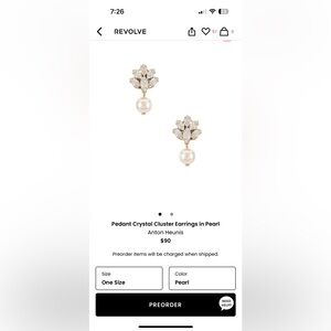 Pendant crystal cluster earrings in pearl